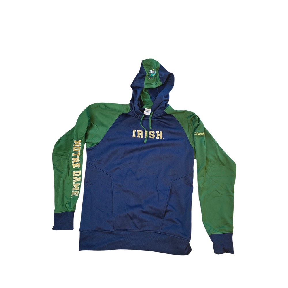 Columbia Notre Dame Fighting Irish Hoodie Navy Green Omni-Shield Size M
